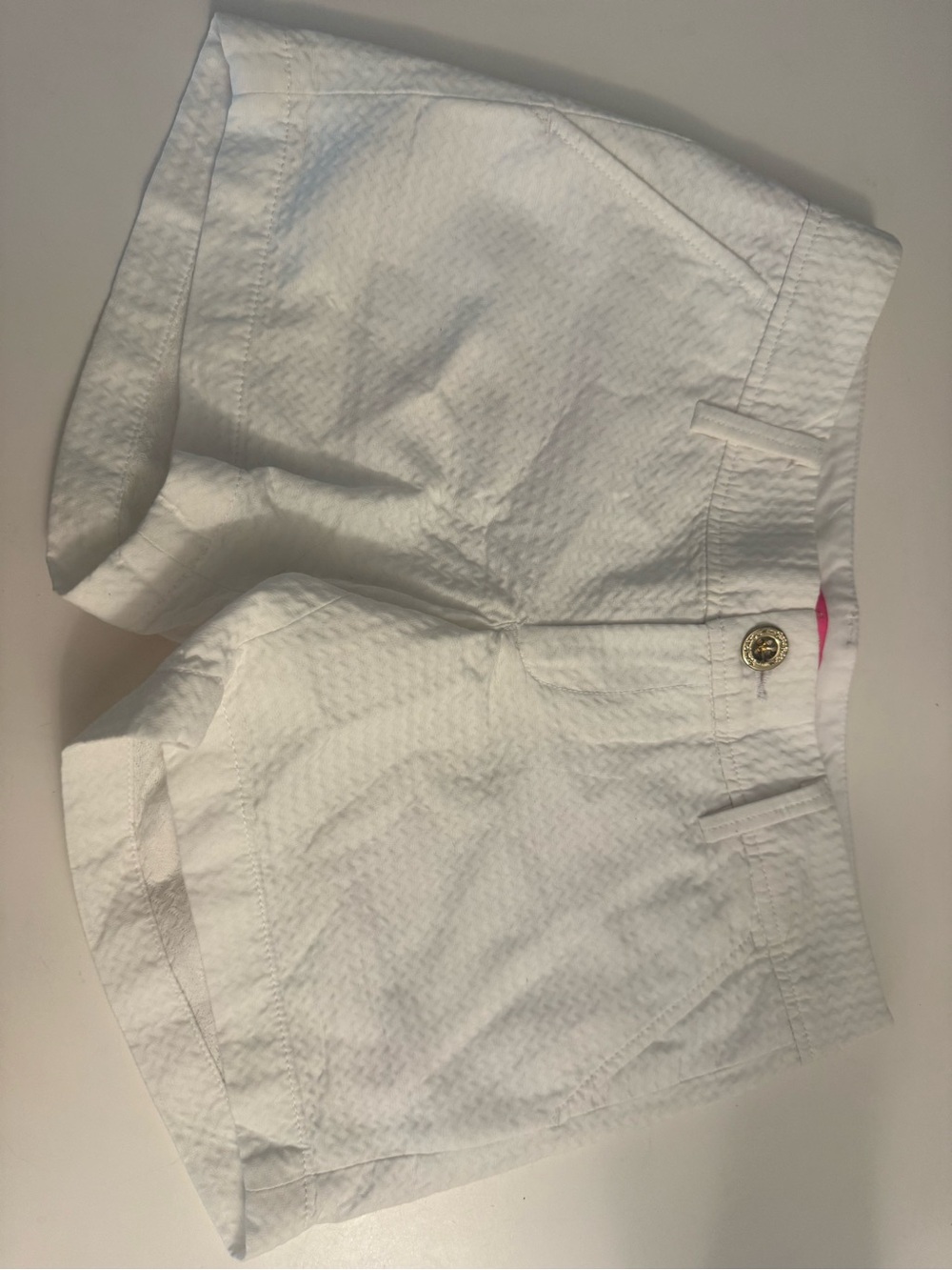 Lilly Pulitzer White Textured High-Rise Shorts